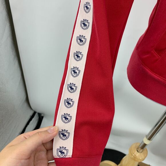 Vintage Abercrombie & Fitch Track Jacket Womens M Medium A&F Sleeve Logo Zip Up - Picture 5 of 14